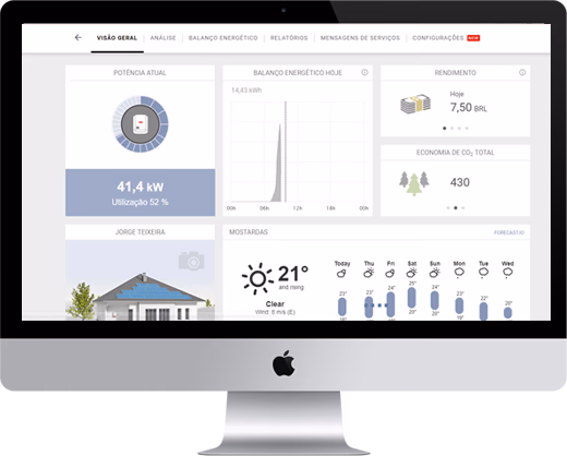 Tela de monitoramento da usina solar Desenvolt (fundo transparente)